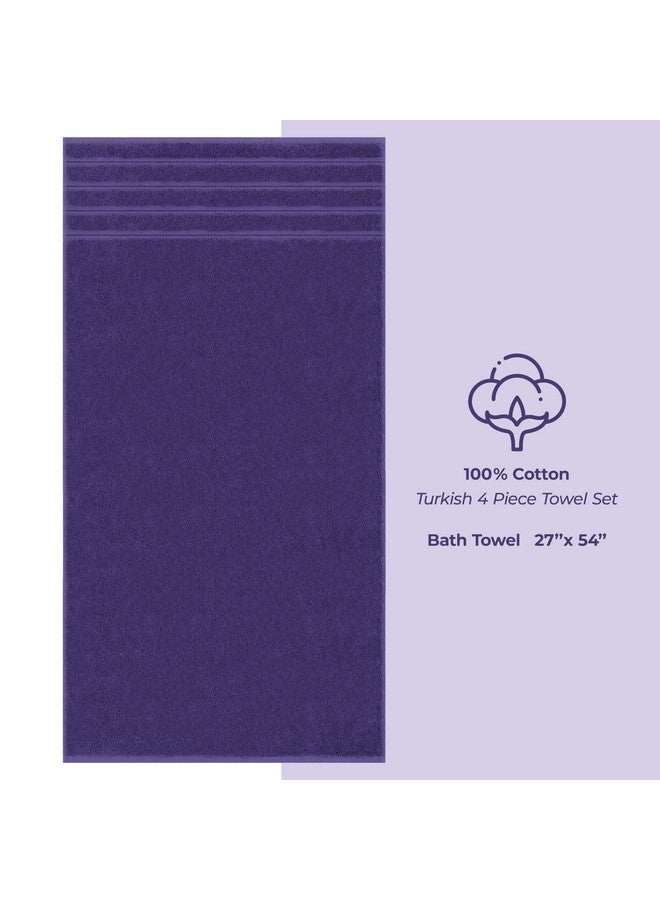 American Soft Linen American Soft Linen Luxury 4 Piece Bath Towel Set, 600 GSM 100% Cotton Turkish Bath Towels for Bathroom, 27x54 in Extra Large Bathroom Shower Towels, Purple  - Image 4