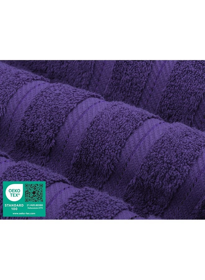American Soft Linen American Soft Linen Luxury 4 Piece Bath Towel Set, 600 GSM 100% Cotton Turkish Bath Towels for Bathroom, 27x54 in Extra Large Bathroom Shower Towels, Purple  - Image 3