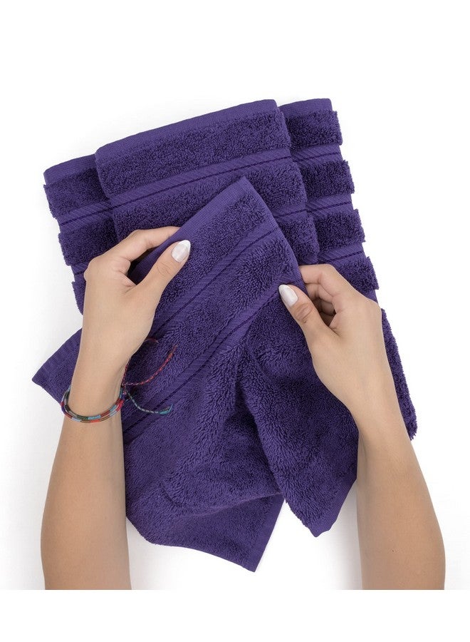 American Soft Linen American Soft Linen Luxury 4 Piece Bath Towel Set, 600 GSM 100% Cotton Turkish Bath Towels for Bathroom, 27x54 in Extra Large Bathroom Shower Towels, Purple  - Image 5
