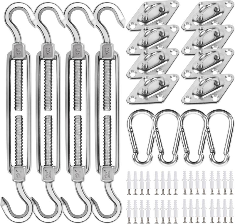YOFIT Shade Sail Hardware Kit 5 inch for Triangle Rectangle Sun Shade Sail Installation, 304 Grade Stainless for Garden Outdoors, 80 Pcs - Image 1