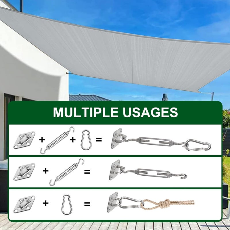 YOFIT Shade Sail Hardware Kit 5 inch for Triangle Rectangle Sun Shade Sail Installation, 304 Grade Stainless for Garden Outdoors, 80 Pcs - Image 4