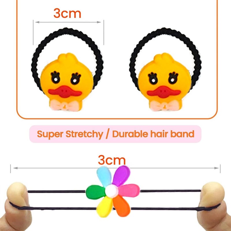 kapimo 26 Pcs Mix Elastic Hair Rubber Bands for Kids Baby Girls Hairband Ties Accessories Cute Fancy Patterns - Image 3