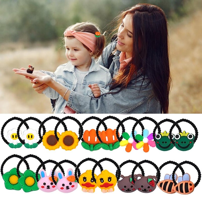 kapimo 26 Pcs Mix Elastic Hair Rubber Bands for Kids Baby Girls Hairband Ties Accessories Cute Fancy Patterns - Image 2