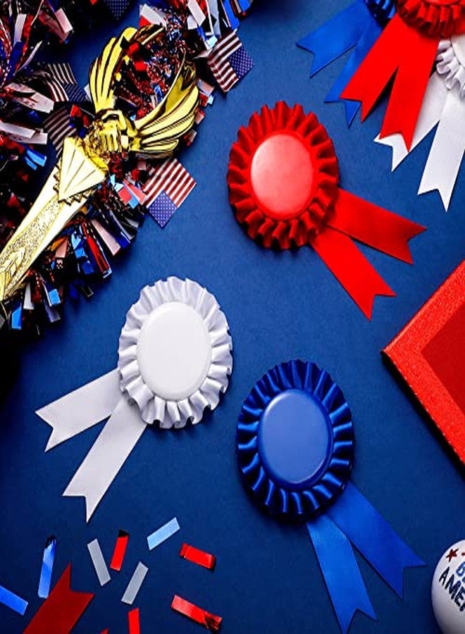 Sureio 12 Pcs Blank Award Ribbons 1st 2nd 3rd Place Rosette Ribbons Blue Red White First Second Third Place Participation Medal for Sports Events Classroom Winners Certificate Prizes - Image 4