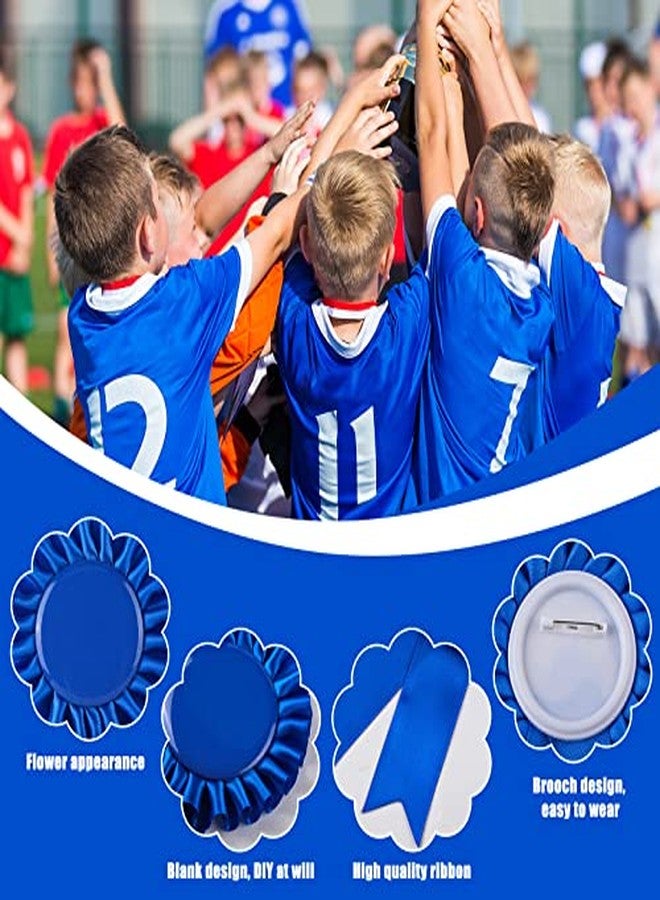 Sureio 12 Pcs Blank Award Ribbons 1st 2nd 3rd Place Rosette Ribbons Blue Red White First Second Third Place Participation Medal for Sports Events Classroom Winners Certificate Prizes - Image 3