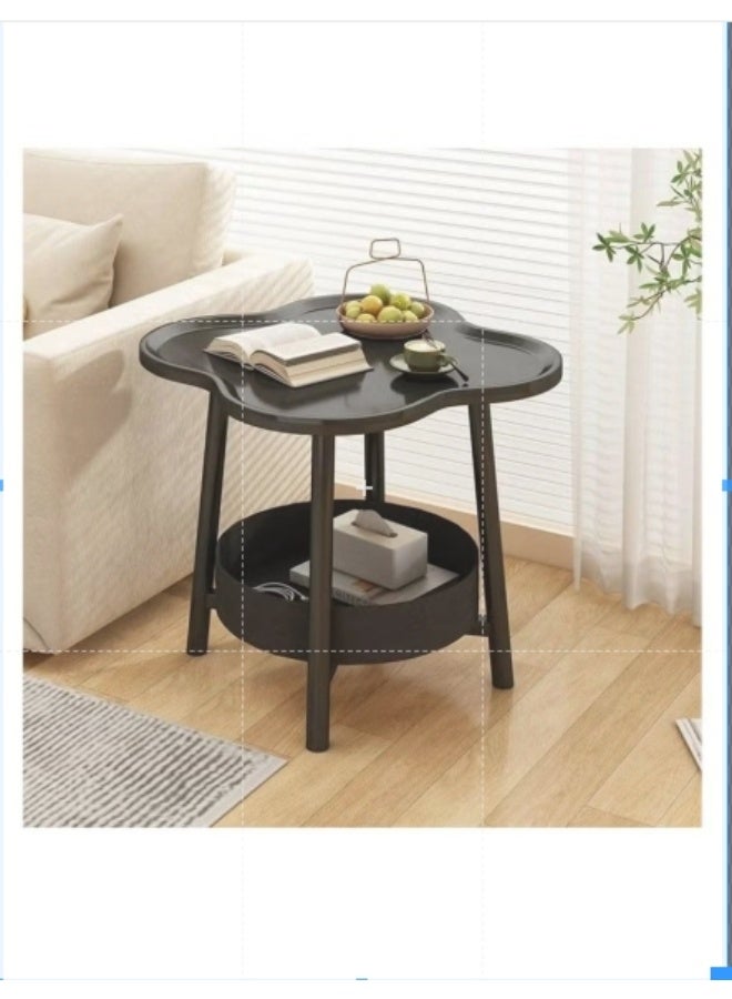 أنمي 2-تير نهاية الجدول ، أريكة طاولة جانبية ، الحديثة طاولة القهوة الصغيرة لهجة الجدول ، البرسيم على شكل طاولة جانبية (أسود)