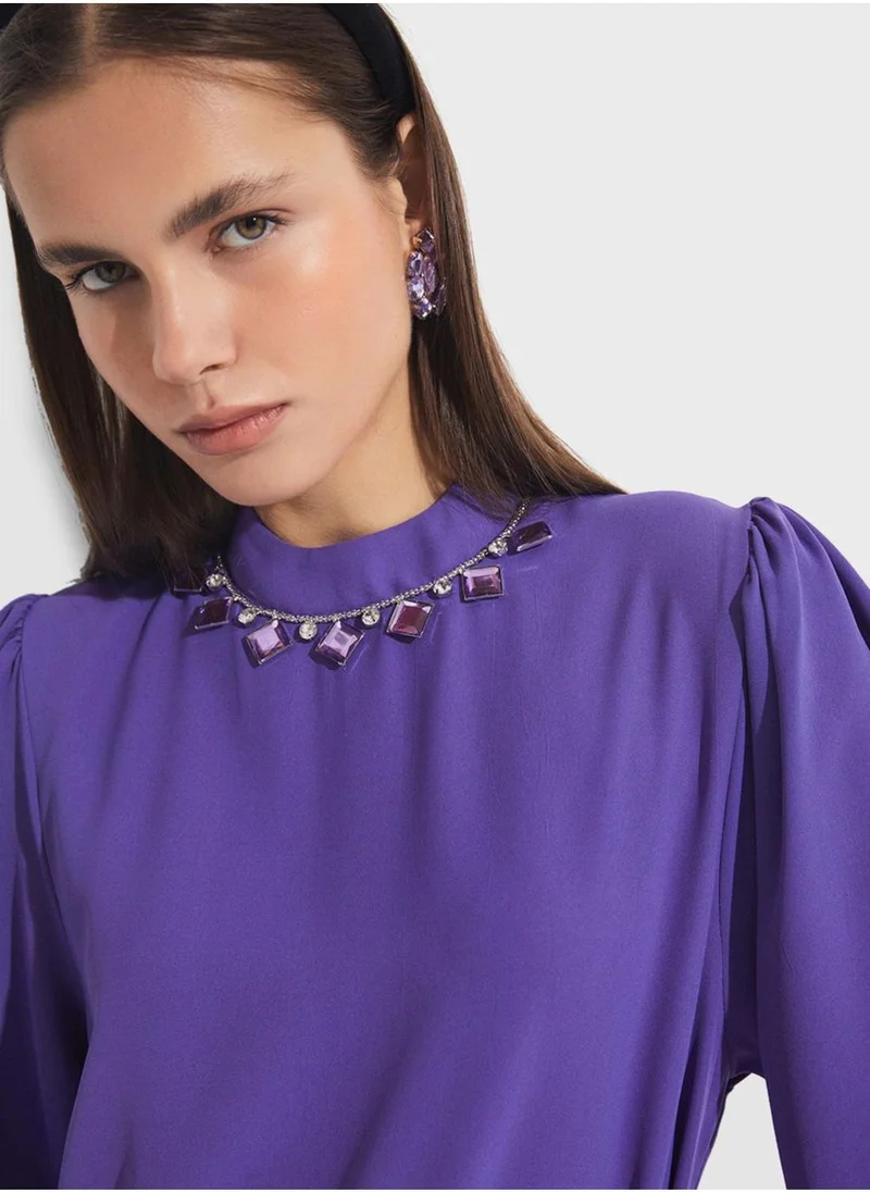 JUNE Tiered Belted Dress