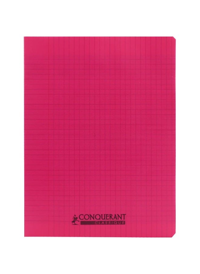 كونكويرانت دفتر ملاحظات (سييس) ٢٤ × ٣٢ سم، ٩٦ صفحة (٤٨ ورقة)، مسطر مربع (فرنسي)، وردي - Image 1