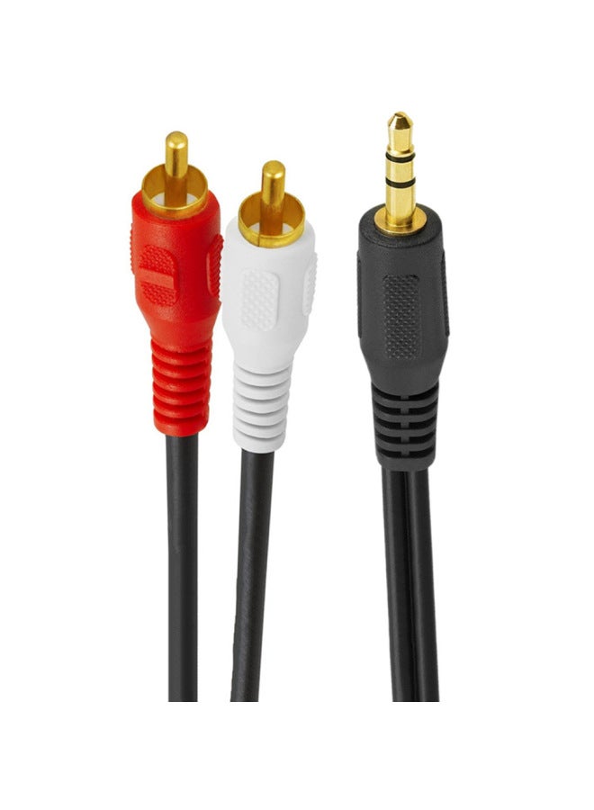 Audio Cable 3.5mm One And Two Turns Double AV Lotus Cable Computer Speaker Subwoofer Power Line Audio Cable-Color:10 M  - Image 4