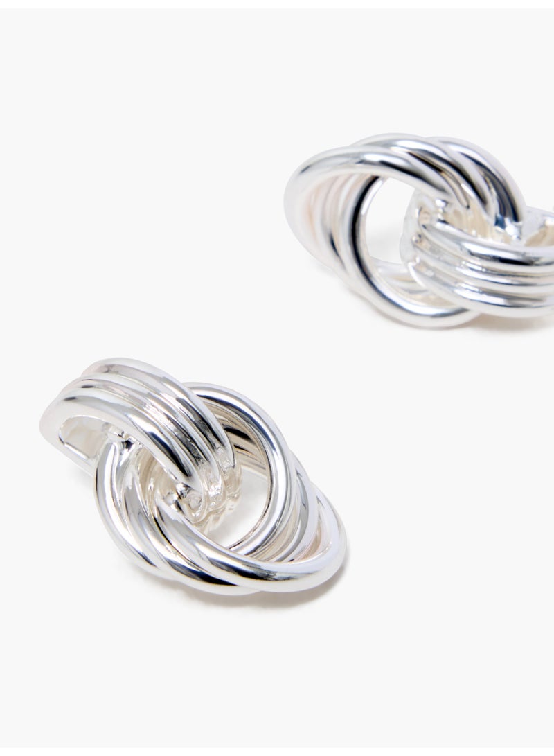 French Connection UK Triple Row Knot Earrings - Image 1