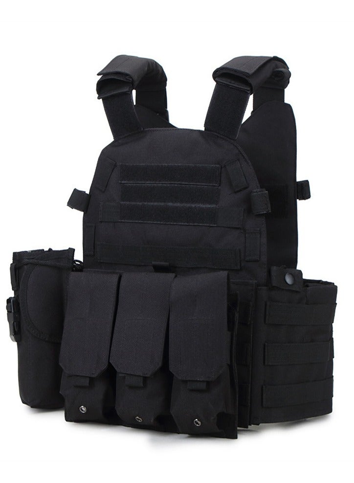 High-capacity hunting vest, multi-purpose outdoor protective vest, providing maximum protection (black). - Image 2