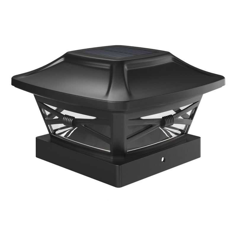 Davinci Lighting Renaissance Solar Outdoor Post Cap Lights Includes Bases for 4x4 5x5 6x6 Posts Bright LED Light Slate Black 1 Pack