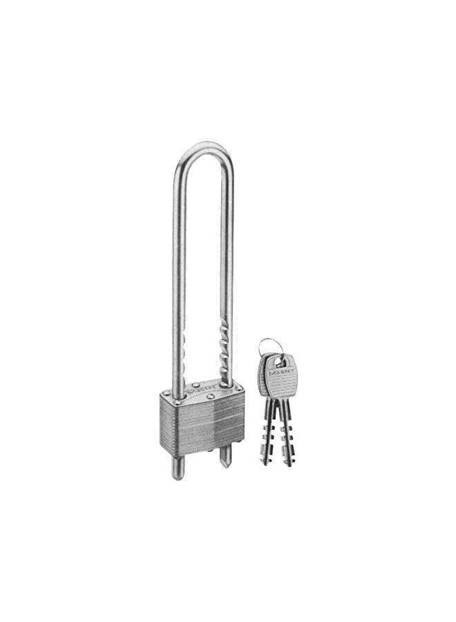 Master Lock Master Lock 517D Laminated Padlock with Long Shackle, Silver, 1.85" wide  - Image 1