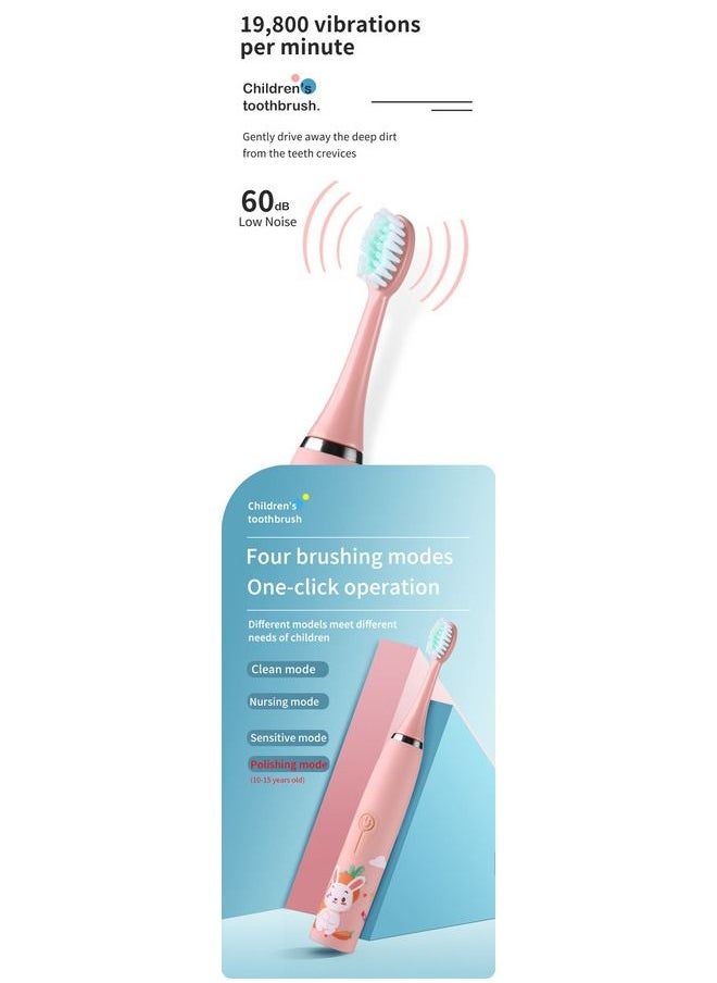 Generic - Electric Toothbrush for KIDS- 4 Powerful Cleaning & Whitening Modes with Soft Dupont Bristles 3 Hours Quick Charge for 45 Days IPX7 Waterproof Travel Portable Oral Dental Care Kit BLUE BLUE - Image 1