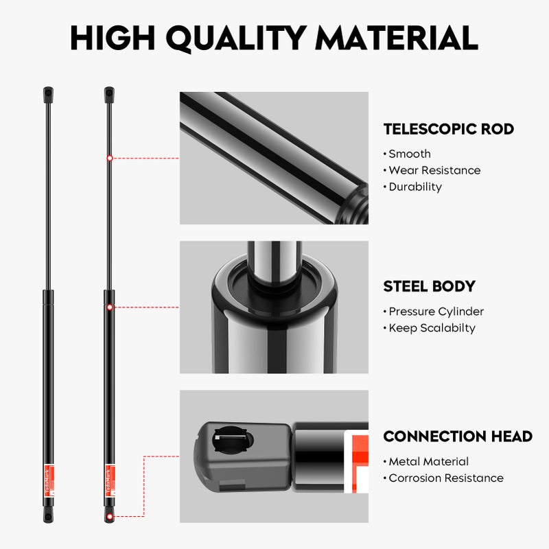 TadaMark 2 Pcs Rear Window Glass Lift Supports Shocks Struts Gas Spring Fit for 1997-2006 Jeep Wrangler TJ W/Hardtop, AVM 16403 4249 - Image 3