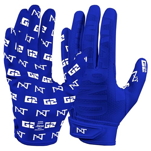 NXT NXTRND Nxtrnd G2 Pro Football Gloves Mens Ultra Sticky Elite Receiver Gloves Blue Large - Image 1
