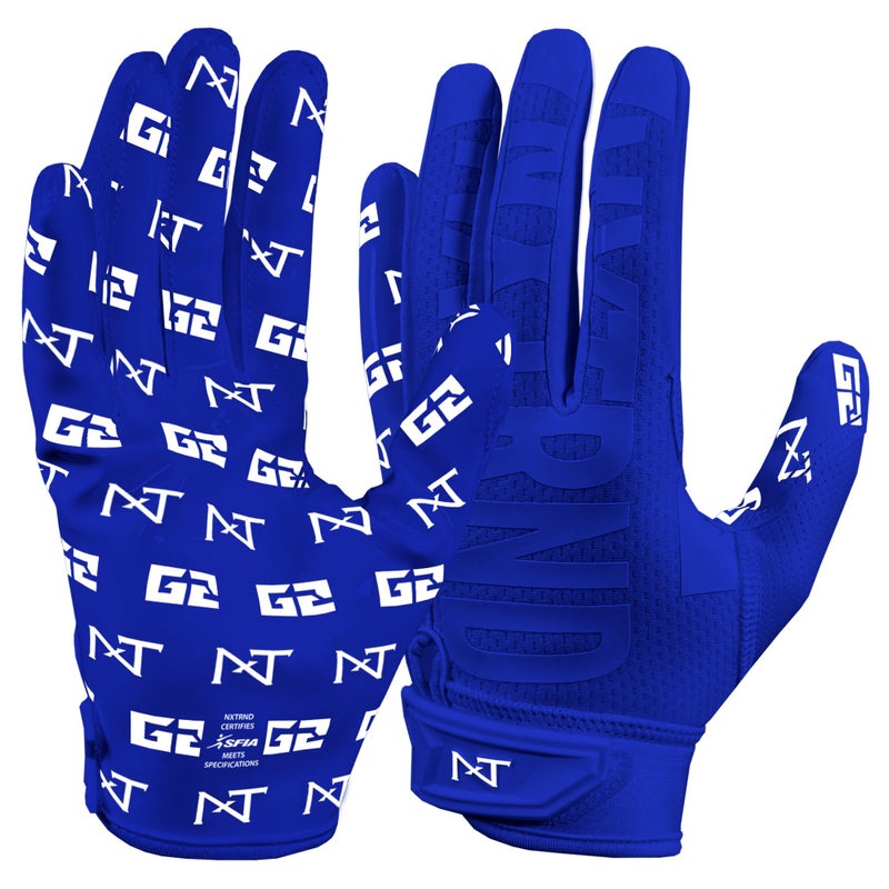 NXT NXTRND Nxtrnd G2 Pro Football Gloves Mens Ultra Sticky Elite Receiver Gloves Blue Large - Image 2