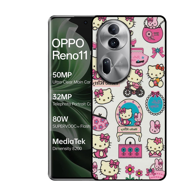 الصيد العين غطاء حماية مطبوع لهاتف Oppo Reno 11 Pro - Kitty - Image 1