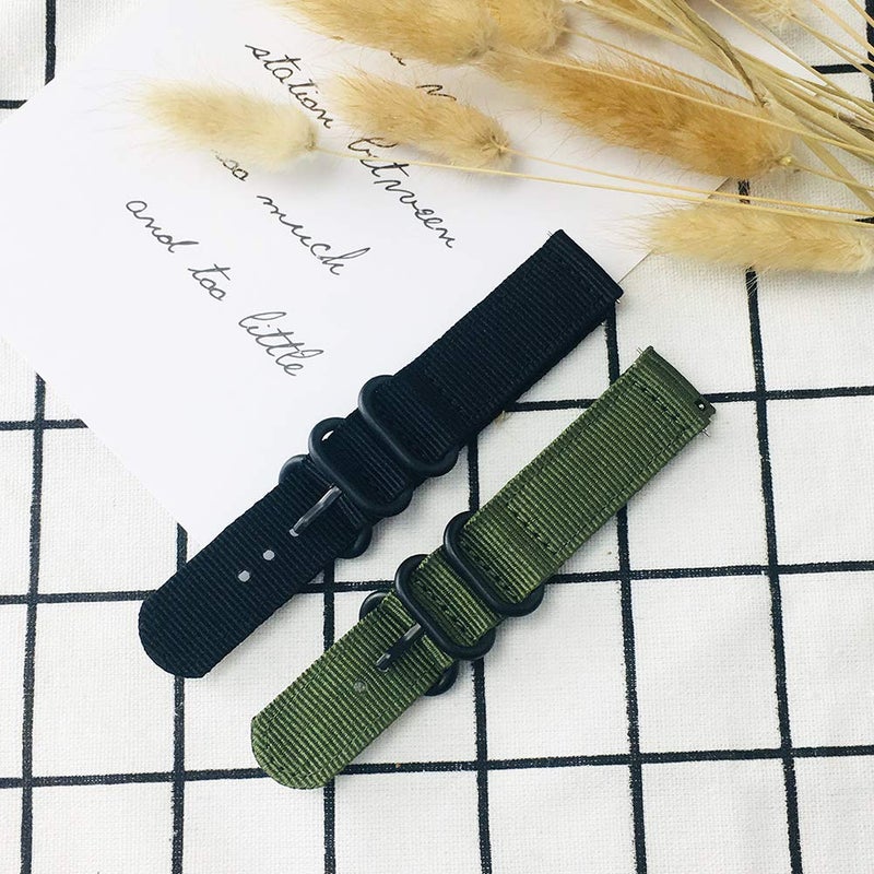 Yeejok Venu 2S Band Nylon, Vivoactive 4S 40mm Nylon Watch Band Replacement, 18 mm Quick Released Watch Strap Compatible for Garmin Vivoactive 3S 39mm, Captain Marvel 40mm-Olive Green - Image 5