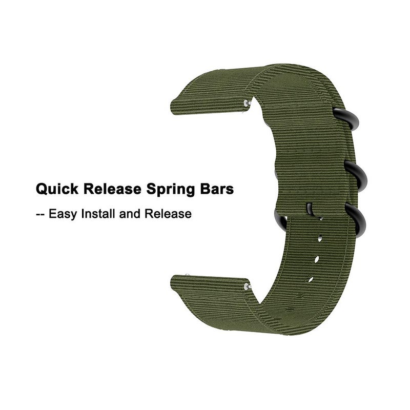 Yeejok Venu 2S Band Nylon, Vivoactive 4S 40mm Nylon Watch Band Replacement, 18 mm Quick Released Watch Strap Compatible for Garmin Vivoactive 3S 39mm, Captain Marvel 40mm-Olive Green - Image 4