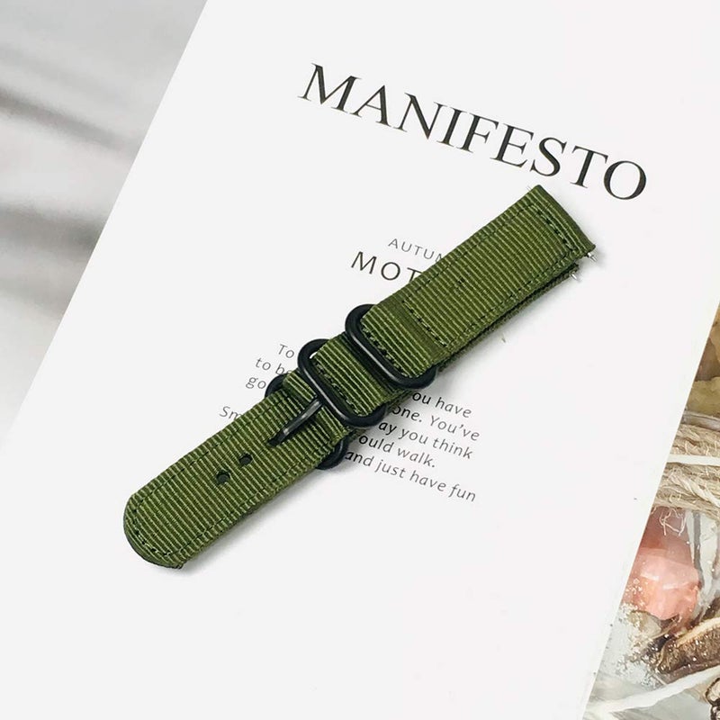 Yeejok Venu 2S Band Nylon, Vivoactive 4S 40mm Nylon Watch Band Replacement, 18 mm Quick Released Watch Strap Compatible for Garmin Vivoactive 3S 39mm, Captain Marvel 40mm-Olive Green - Image 2