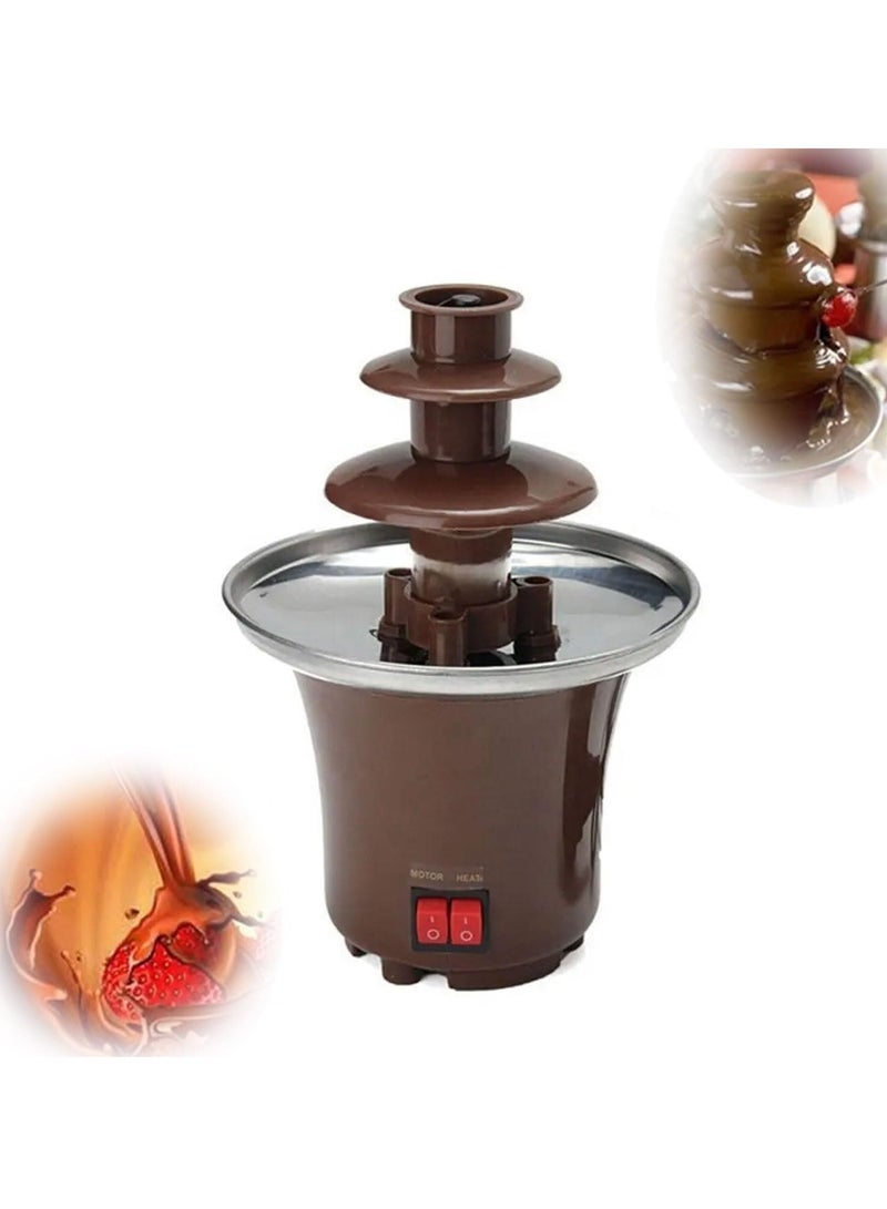آلة نافورة الشوكولاتة المنزلية بثلاث طبقات، برج شوكولاتة دافئ، ضرورية لحفلات الزفاف وأعياد الميلاد والمناسبات - Image 1
