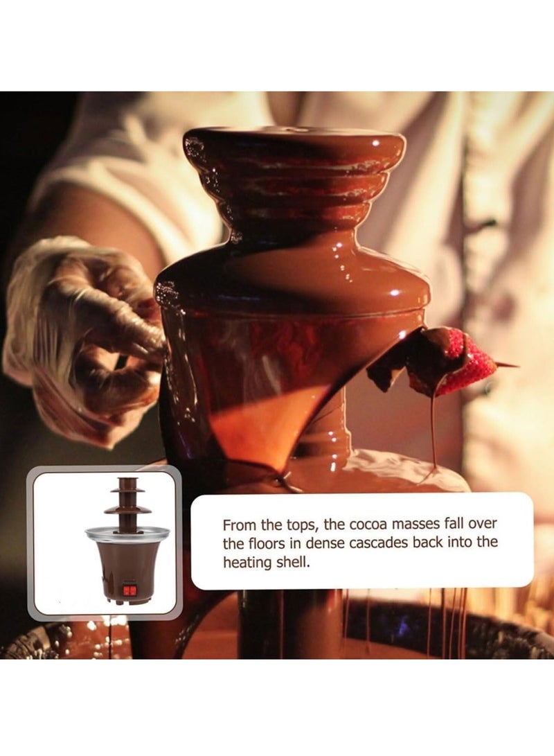 آلة نافورة الشوكولاتة المنزلية بثلاث طبقات، برج شوكولاتة دافئ، ضرورية لحفلات الزفاف وأعياد الميلاد والمناسبات - Image 4