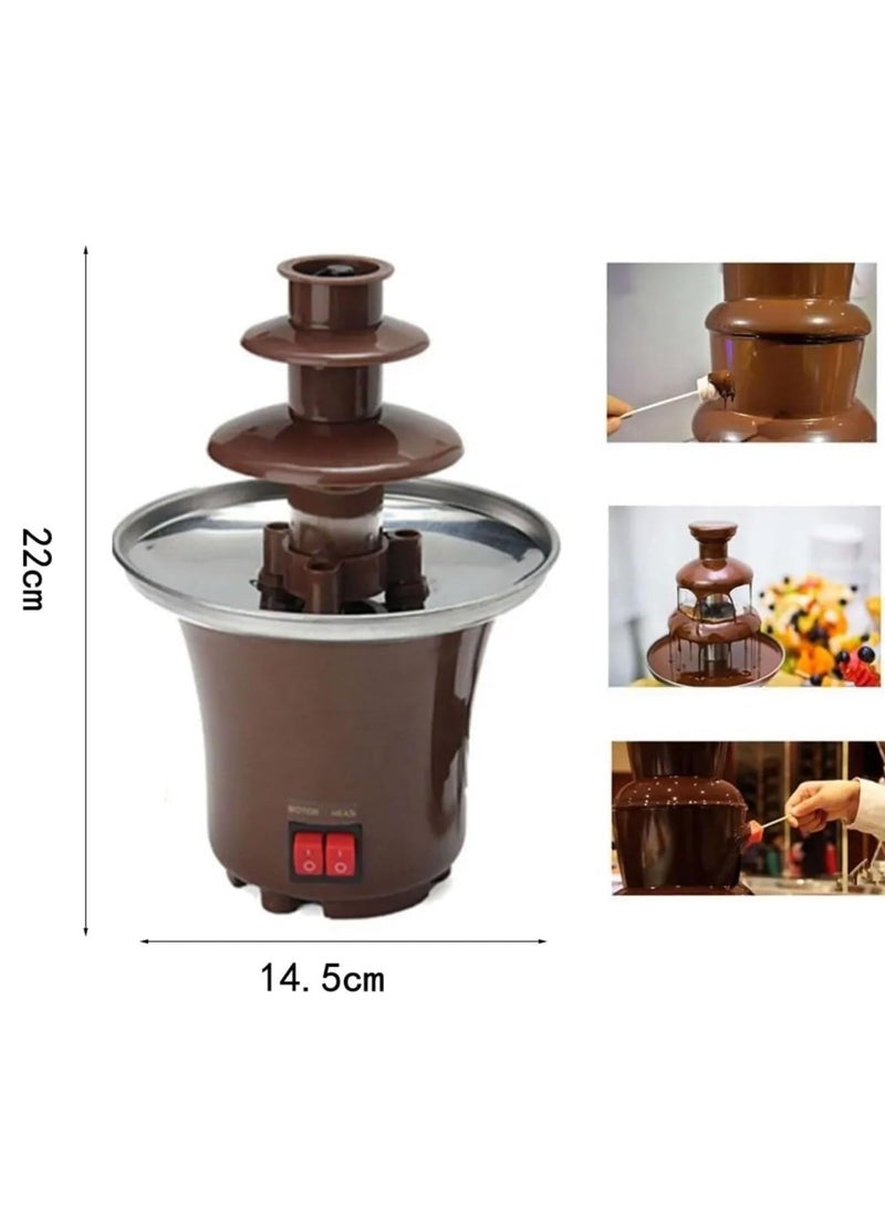 آلة نافورة الشوكولاتة المنزلية بثلاث طبقات، برج شوكولاتة دافئ، ضرورية لحفلات الزفاف وأعياد الميلاد والمناسبات - Image 3