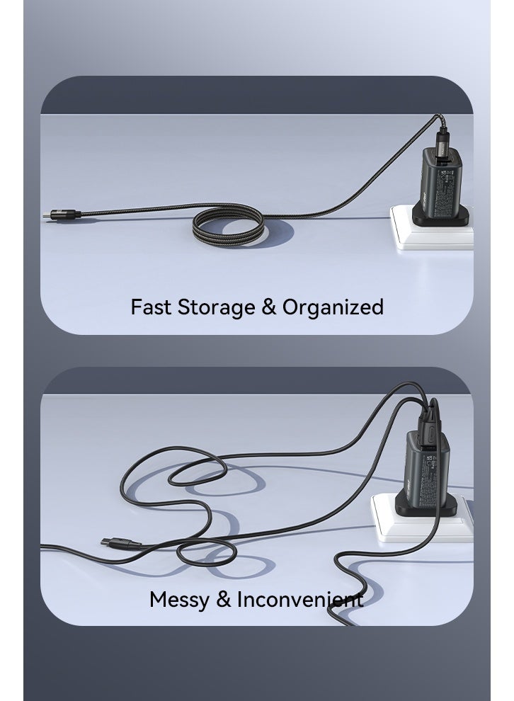 FOOMEE 60W Magnetic USB-C Cable Nylon Braided Type C Cord Fast Sync and Charge Anti Tangle Magnetic Charging Cable for iPhone Samsung Huawei - Image 2