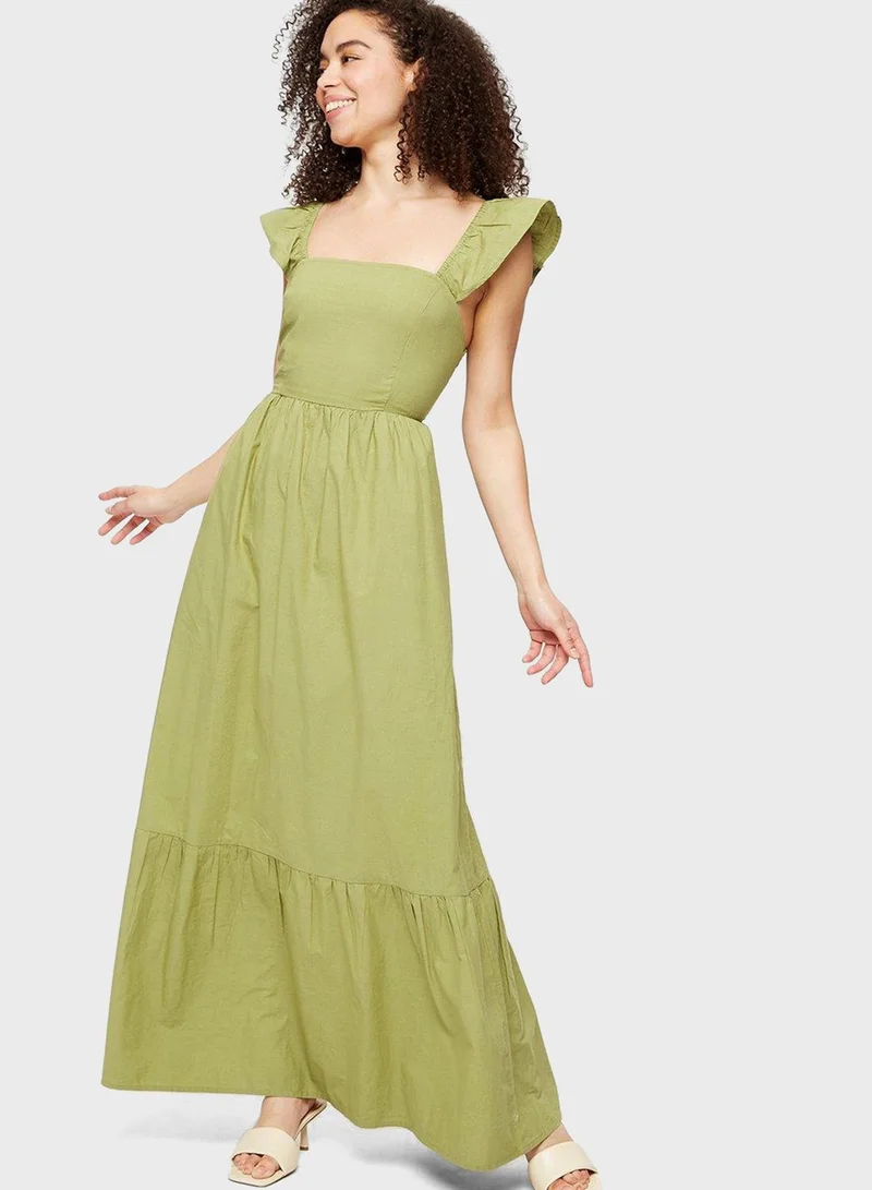 DOROTHY PERKINS Ruffle Sleeve Pleat Detail Dress