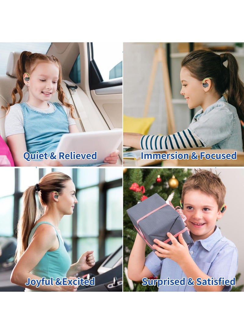 Excefore Open-Ear Headphones, Kids Headphones, Open Ear Bluetooth Headphones with MIC, Portable and Safer for Kids, Touch Control Headset for School/Work/Computer/Phone (Green) - Image 3