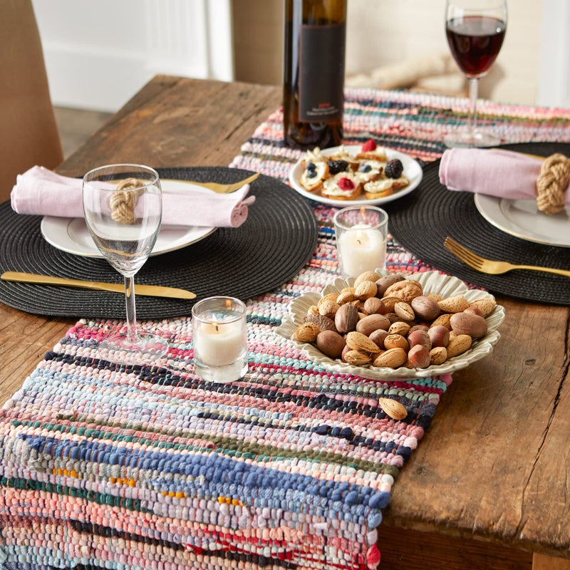 DII Handmade Chindi Tabletop, Reversible and Machine Washable, Table Runner, 14x72, Multicolor - Image 5
