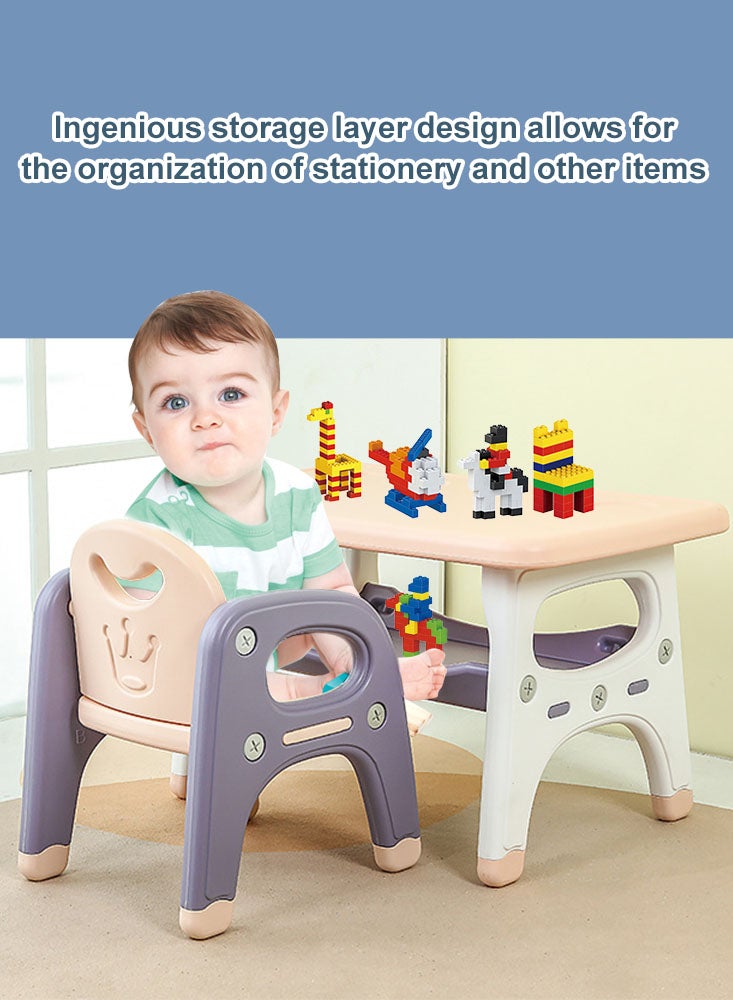 Perfii Kids Table and Chairs Set with Built-in Storage Montessori Design for Toddlers, Ideal for Drawing, Dining, Playing, Easy to Clean and Durable - Image 4