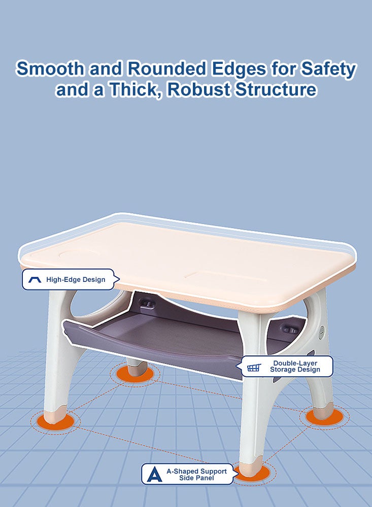 Perfii Kids Table and Chairs Set with Built-in Storage Montessori Design for Toddlers, Ideal for Drawing, Dining, Playing, Easy to Clean and Durable - Image 2