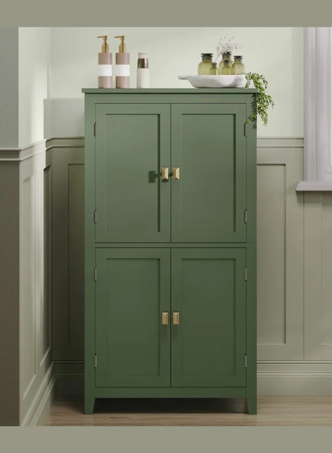 Generic Freestanding Bathroom Floor Storage Cabinet With 4 Doors Green  - Image 1