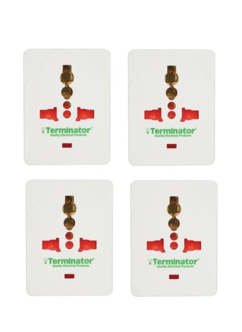 RACO Terminator Pack Of 4 Universal Multi Plug Socket Adapter  - Image 1