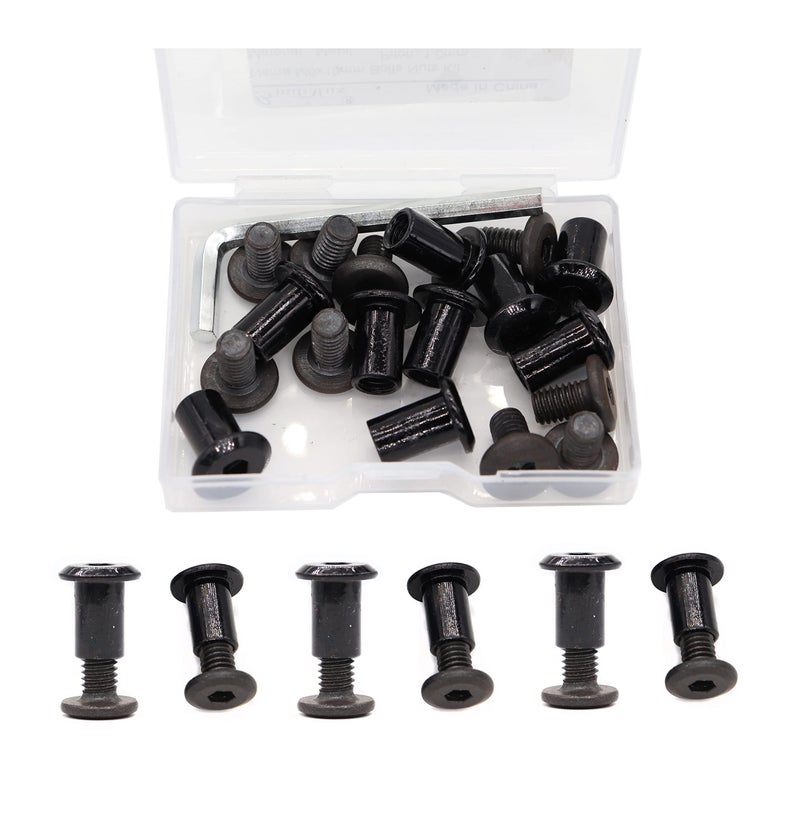 binifiMux 10-Pack M6 x 10mm Hex Socket Cap M6x15mm Black Bolts Connecting Cap Nuts Set for Furniture Beds Cupboard - Image 3