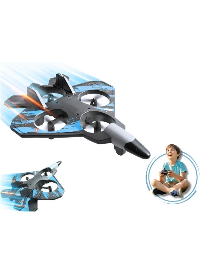 DAT L7012 RC Fighter Jet Drone – 2.4GHz, VTOL Take-Off, 360° Flip, LED - Image 1