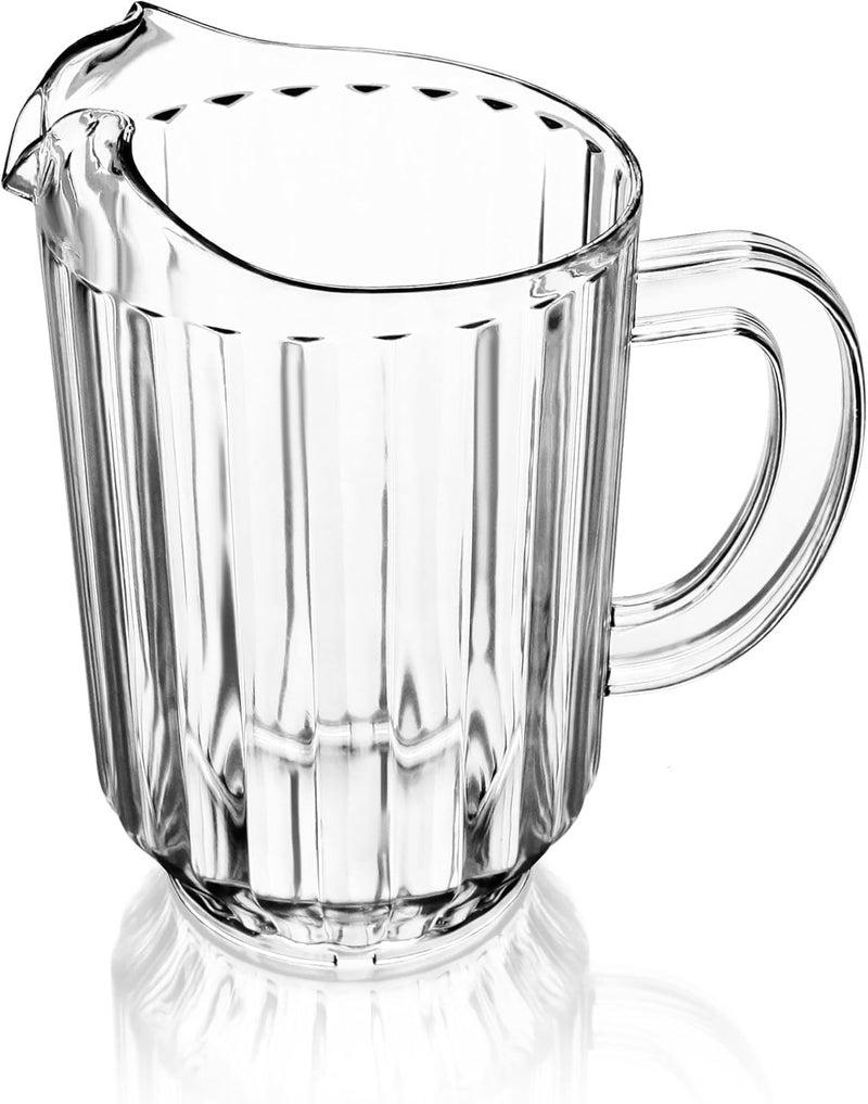 New Star Foodservice 46106 Resturant-Grade Polycarbonate Plastic Water Pitcher, 60 oz, Clear - Image 1