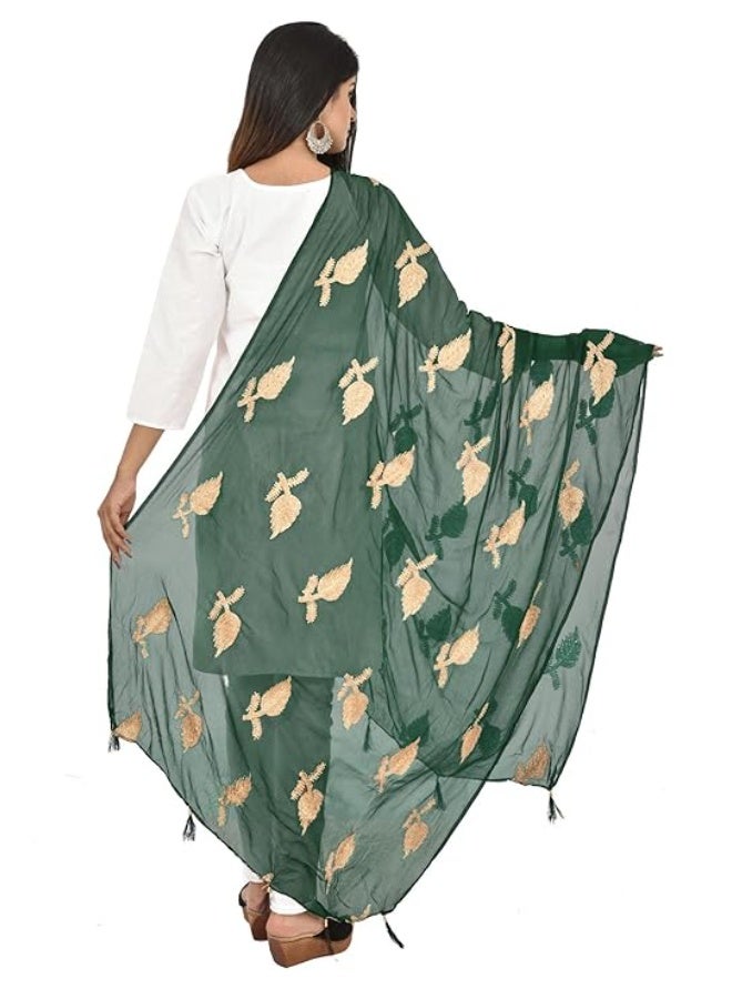 YOUTHQUAKE Women's Chiffon Embroidered Dupatta - Image 2