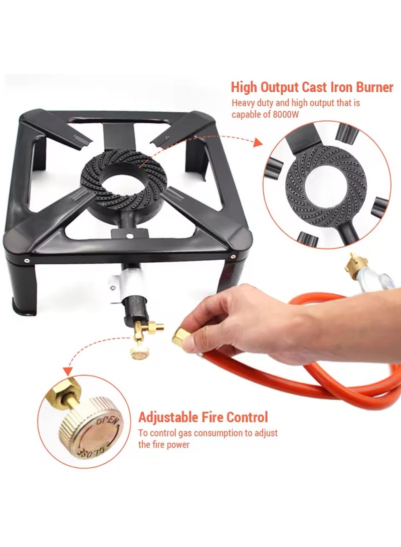 Single Burner Gas Cooker GXD-05E, Cast Iron Burner, 30x30cm, Adjustable Fire Control,Steel Material  - Image 4