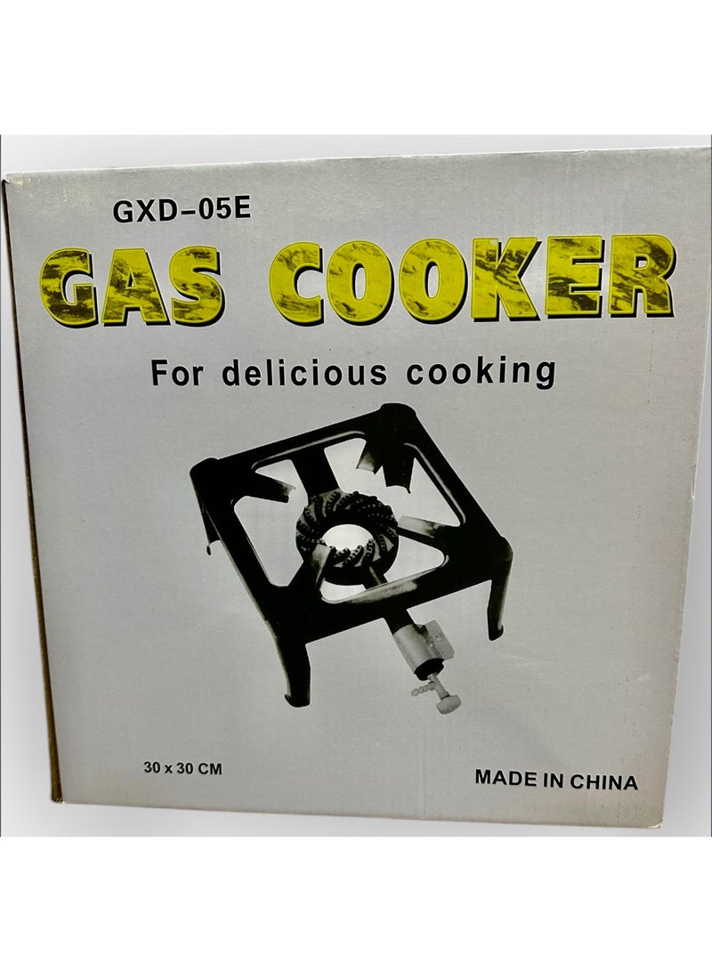 Single Burner Gas Cooker GXD-05E, Cast Iron Burner, 30x30cm, Adjustable Fire Control,Steel Material  - Image 1
