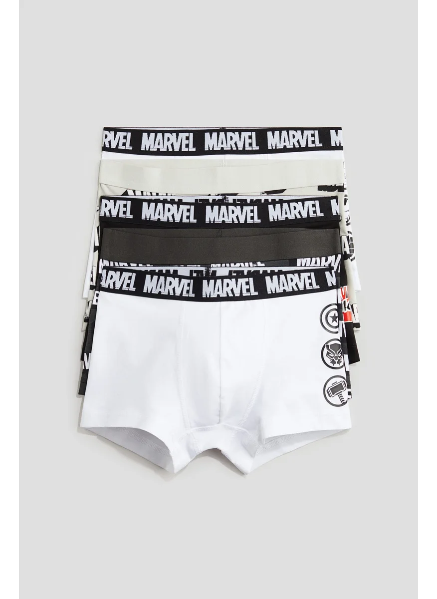 اتش اند ام 5-Pack Print-Motif Cotton Boxer Shorts