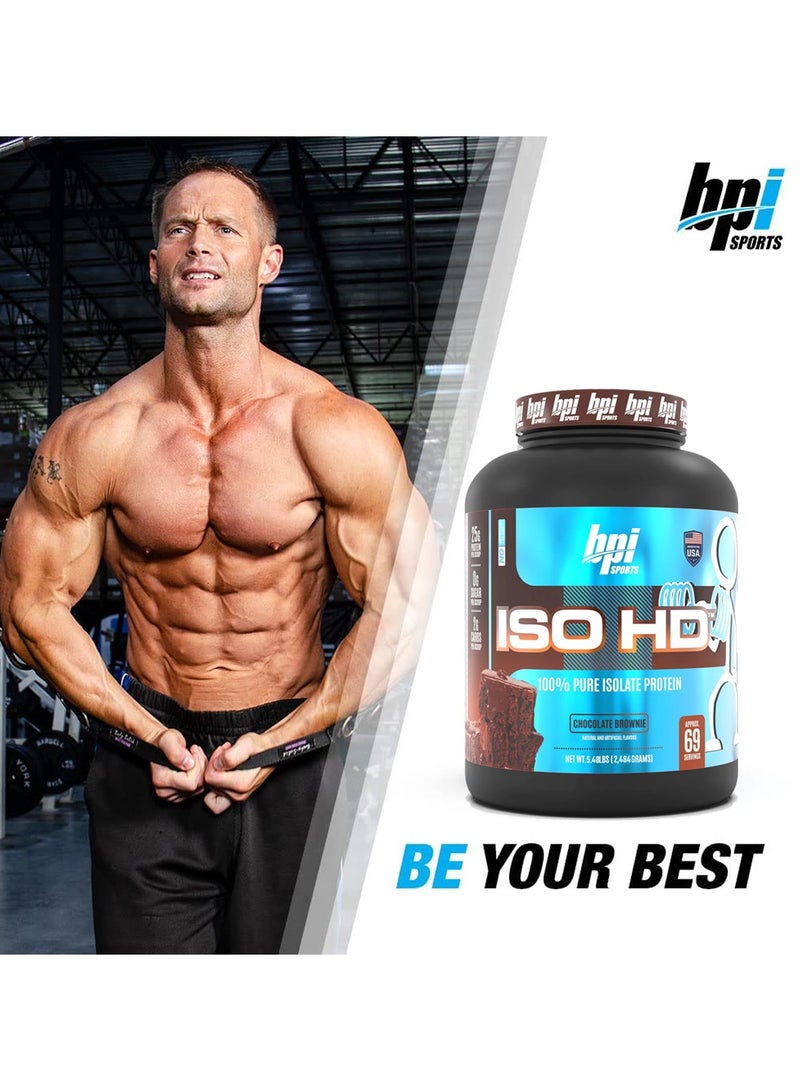 بي بي آي سبورتس بروتين مصل اللبن المعزول النقي ISO HD - براوني الشوكولاتة - (5.48 رطل) - Image 2