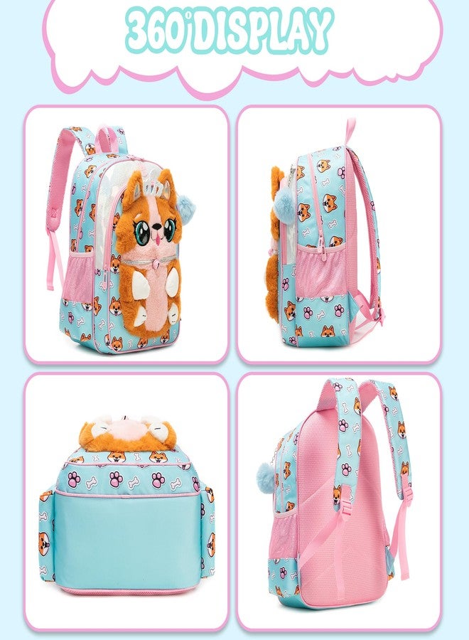 Meetbelify Backpacks for Girls School Backpacks with Lunch Box Pencil Case for Elementary Students Ages 8-10, 3d Pink Dog - Image 3