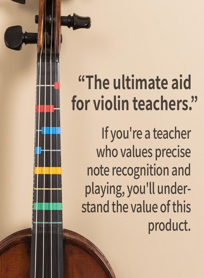 temitton™ Violin 1st Position Finger Guide 4/4 size for Adult/Kids Beginner, Non-Adhesive Static Cling Fretboard and Fingerboard Stickers, Notes practice tape (4/4 Type_B Note Names) - Image 5