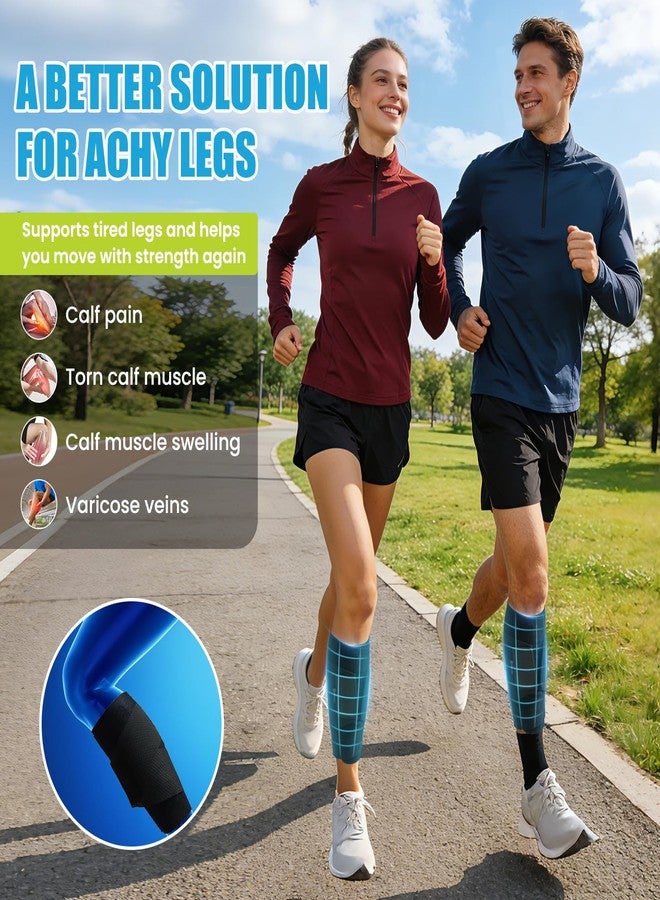 JNATER Calf Compression Sleeve - Adjustable Calf Brace for Men & Women, Innovative Diamond-Shaped Elastic Band for Targeted Compression, Support for Shin Splints, Swelling & Varicose Veins (M Size) - Image 2