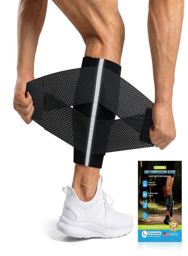 JNATER Calf Compression Sleeve - Adjustable Calf Brace for Men & Women, Innovative Diamond-Shaped Elastic Band for Targeted Compression, Support for Shin Splints, Swelling & Varicose Veins (M Size) - Image 1