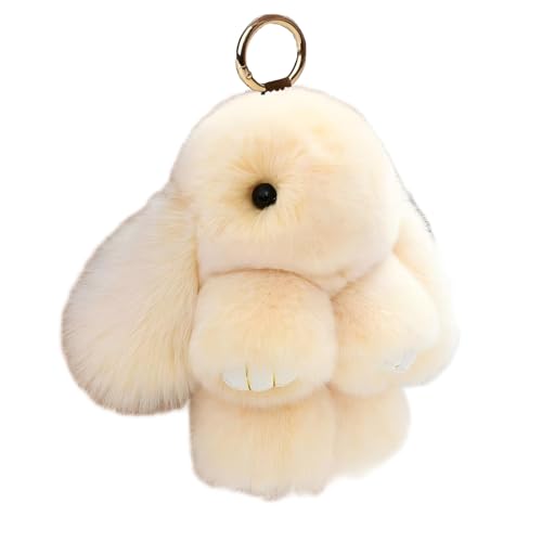 Bandfol Fluffy Bunny Keychain Plush Lulu Bunny Keychain for Women, Soft Rabbit Cute Bag Charms for Easter Birthday Gift - Image 1