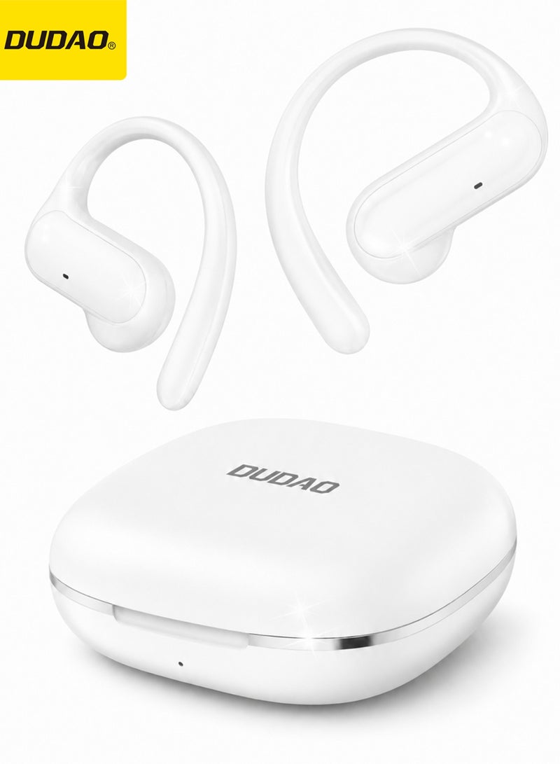 دوداو سماعات DUDAO U17Z أذن مفتوحة بخطاف أذن رياضي فوق الأذن لاسلكي بلوتوث 5.3 خفيفة الوزن تشغيل حتى 50 ساعة للجري والتمارين الرياضية راحة طويلة بدون إدخال داخل الأذن أبيض - Image 1